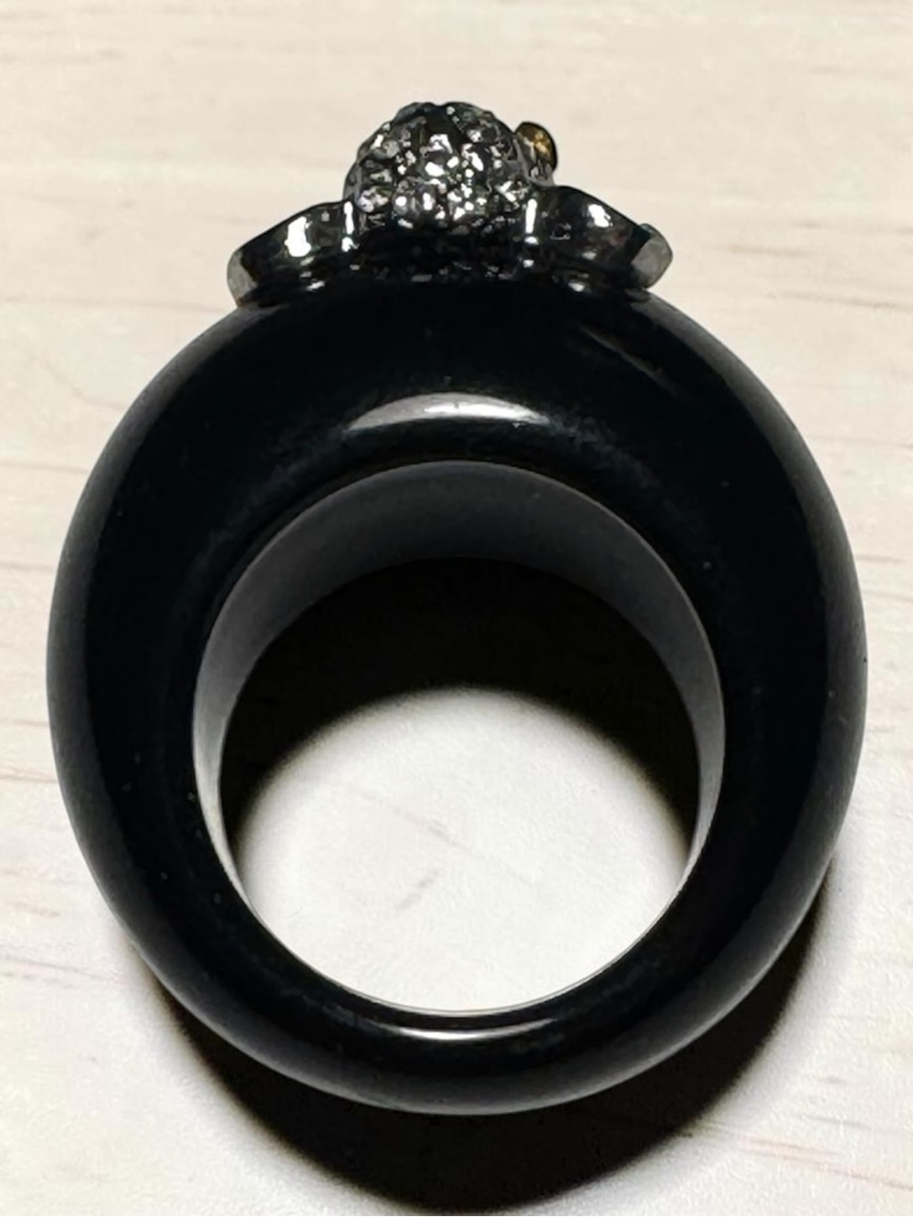 Black Elephant Rhinestone Statement Ring - Picture 4 of 4